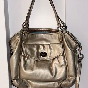 Coach Leah Metallic Gold
Leather Convertible
Satchel Bag Crossbody Bag